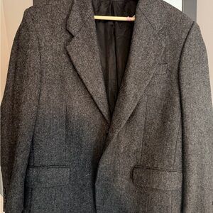 Classic Men's Gray Herringbone Blazer